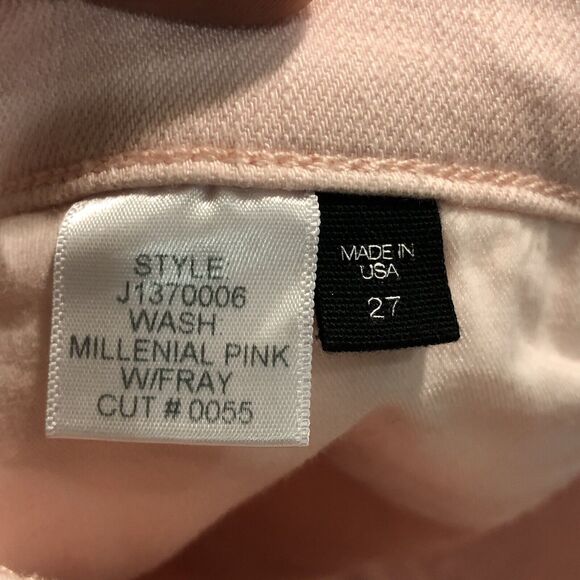 Veronica Beard Debbie Ankle Skinny High Rise Jeans 27 Button Fly Pink Stretch - Picture 10 of 14